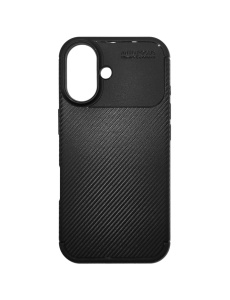 Черен калъф Carbon за iPhone 16