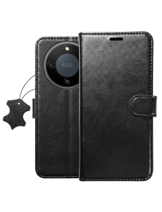 Черен Калъф "Genuine Leather" за Honor Magic 8 Lite