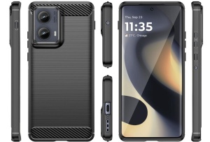 Черен калъф Toptel Carbon за Moto G85