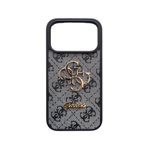 Черен Силиконов Гръб с Декупаж Guess Design 2HC за iPhone 17 Pro
