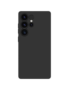 Черен силиконов калъф Poly с велур отвътре за Samsung S25 Ultra
