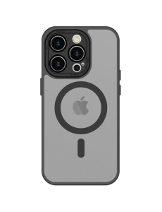 Черен Mag Safe с предпазно стъкло на камерата за iPhone 16 Pro с прецизни изрязвания за камера и бутони