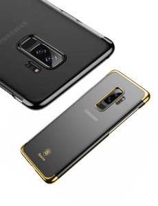 Baseus Electroplate PVC златист кант за Samsung S9 Plus със защита от удари и надрасквания