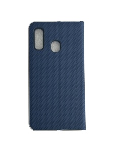 Kалъф тефтер син CARBON WITH FRAME за Samsung A20e с магнитно затваряне