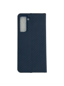 Kалъф тефтер син CARBON WITH FRAME за Samsung S21 за защита на дисплея и гърба