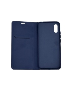 Kалъф тефтер син CARBON WITH FRAME за Xiaomi Redmi 9A с функция стойка за видео