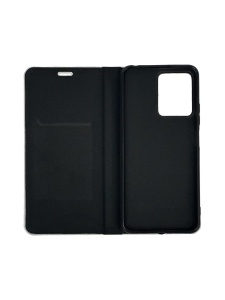 Kалъф тефтер черен CARBON WITH FRAME за Xiaomi Redmi Note 12 4G с място за карти и банкноти