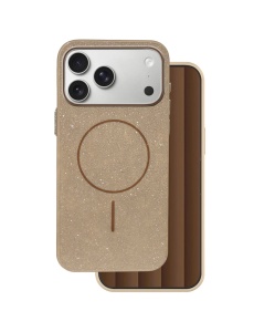 Кафяв Силиконов Гръб със ситен брокат Glitter Thin Mag Case за iPhone 18 Pro Max