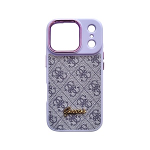 Лилав Силиконов Гръб с Декупаж Guess Design 1HC за iPhone 17 Pro Max