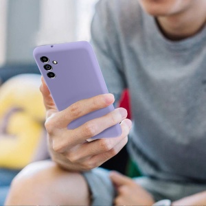 Нежен лилав кейс за телефон Poly с велур за Samsung A13 5G
