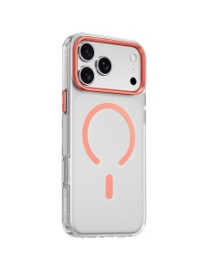 Светло розов Clear Thin Mag гръб за телефон за iPhone 17 Pro
