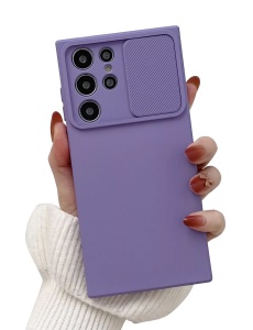 Силиконов гръб CAMSHIELD лилав за Samsung S23 Ultras