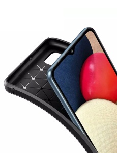 Силиконов калъф Carbon за Samsung A02s със защита от удари и надрасквания