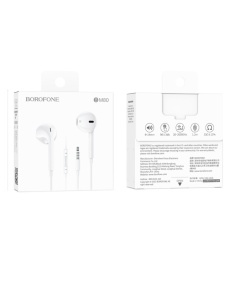 Слушалки BOROFONE BM80 ELEGANT с микрофон Бели 3 5мм жак конектор