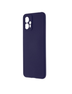 Тъмно син силиконов гръб Poly с велур отвътре за Motorola G13 G23