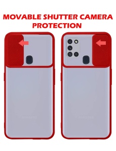 Червен калъф Camera Cover за Samsung A21s