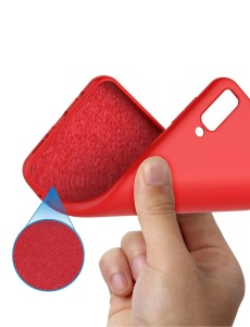 Червен Силиконов калъф POLY за Samsung A7 2018