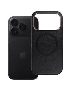 Черен гръб с еко кожа "Gentleman Mag Cover" за iPhone 17 Pro Max