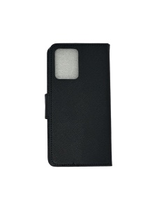 Черен калъф тип тефтер Fancy за Xiaomi Redmi Note 12 5G с място за карти и банкноти