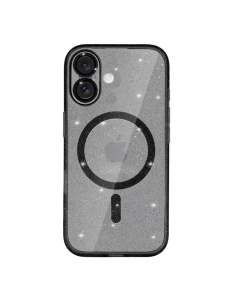 Черен гръб Gliter MagSafe за iPhone 16