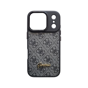 Черен Силиконов Гръб с Декупаж Guess Design 1HC за iPhone 17 Pro Max