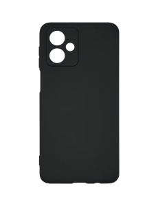 Черен силиконов калъф Poly с велур отвътре за Motorola MOTO G14