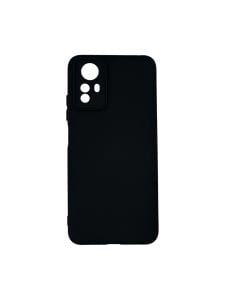 Черен силиконов калъф Poly с велур отвътре за Xiaomi Redmi Note 12S 4G