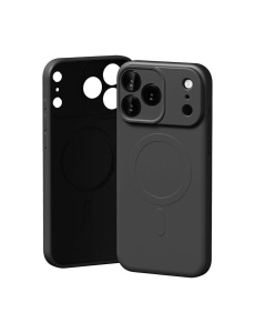 Черен Силиконов MagSafe гръб за iPhone 17 Pro