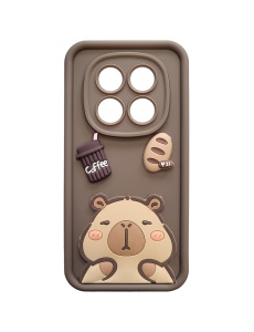 3D гръб с Капибара Ultra Trendy Coffee and Capibara Case за Xiaomi Redmi Note 15 5G