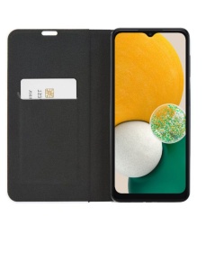 Kалъф тефтер черен CARBON WITH FRAME за Xiaomi Redmi 12 за защита на дисплея и гърба