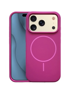 Вишнево Червен Мек Силиконов Гръб Silicone Thin Mag за iPhone 17 Pro
