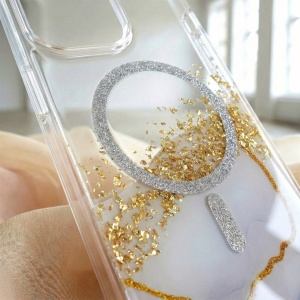 Елегантен "Epoxy Mag Case" гръб в бяло за iPhone 15 - Img 6