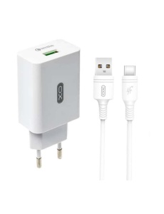 Зарядно XO L63 15W 2 4A QC3 Type C кабел