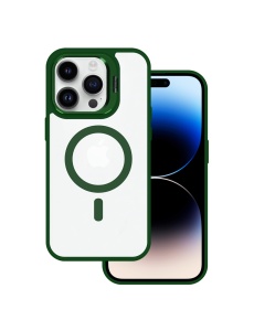 Зелен гръб Kickstand Luxury MagSafe за iPhone 15 Pro със защита от удари и надрасквания