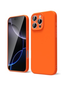 Оранжев силиконов гръб POLY за iPhone 16 Pro