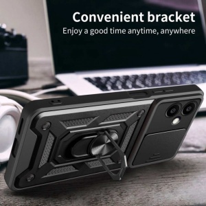 Противоударен черен калъф Camera Cover за Samsung Galaxy S25 Edge със защита от удари и надрасквания