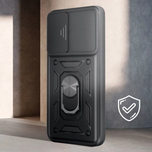 Противоударен черен калъф Camera Cover за Samsung Galaxy S26 с прецизни изрязвания за камера и бутони