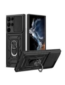 Противоударен черен гръб Camera Cover за Samsung S25 Ultra