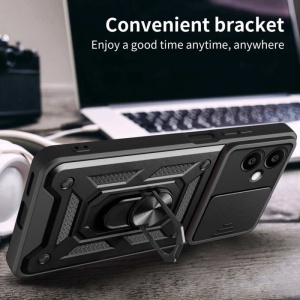 Противоударен черен калъф Camera Cover за Samsung Galaxy S25 Edge със защита от удари и надрасквания