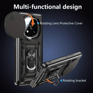 Противоударен черен кейс Camera Cover за Xiaomi Redmi Note 14 Pro 4G