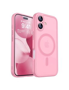 Светло Розов Mag Safe с предпазно стъкло на камерата за iPhone 17