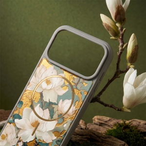 Сив гръб с декупаж и MagSafe "Golden Autumn" за iPhone 17 Pro - Img 6