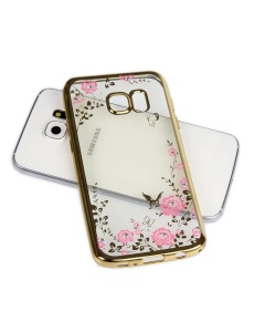 Силиконов калъф с Цветя и Кристали Little Stone за Samsung S6