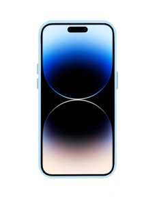 Син кейс Mag Safe с предпазно стъкло на камерата за IPHONE 15 Pro