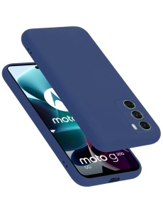 Син силиконов гръб POLY за Moto G200