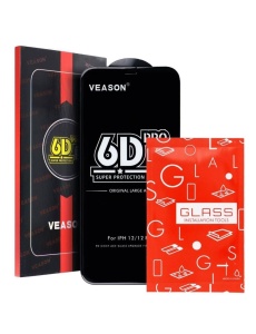 Стъклен противоударен протектор 6D Full glue за Xiaomi Redmi 13C с 9H твърдост против драскотини