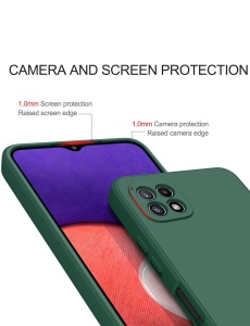 Тъмно зелен силиконов кейс POLY за Samsung A22 5G със защита от удари и надрасквания