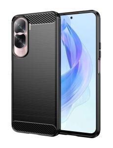 Черен калъф Carbon за HONOR 90 Lite