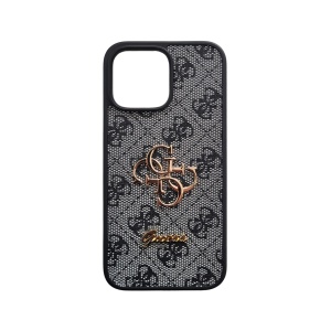 Черен Силиконов Гръб с Декупаж Guess Design 2HC за iPhone 16 Pro