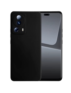 Черен силиконов калъф Poly с велур отвътре за Xiaomi 13 Lite